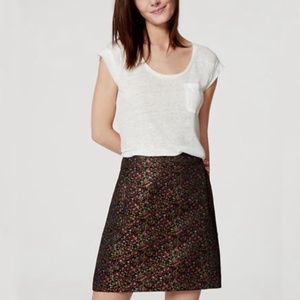 Loft Floral Jacquard Boot Skirt Size 6 Petite